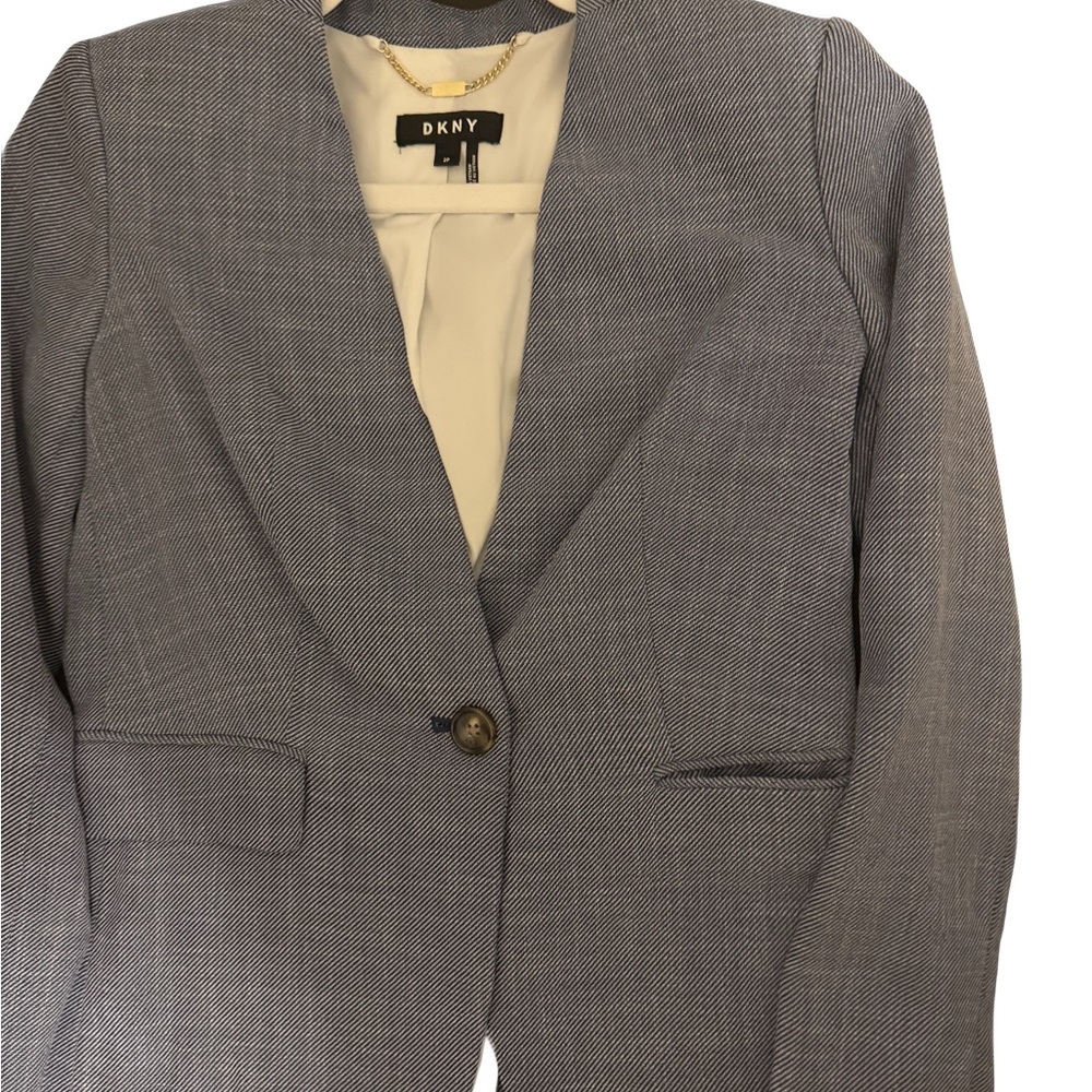 DKNY Navy Textured Blazer